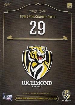 2013 Richmond Hall of Fame and Immortal Trading Card Collection #60 Kevin Bartlett Back